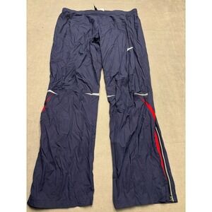 Nike Mens XXL Track Pants Navy Blue Red White Ankle Zip Athletic Running Joggers